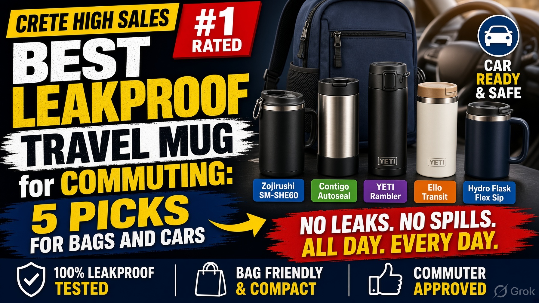 Best Leakproof Travel Mug for Commuting: 5 Picks for Bags and Cars