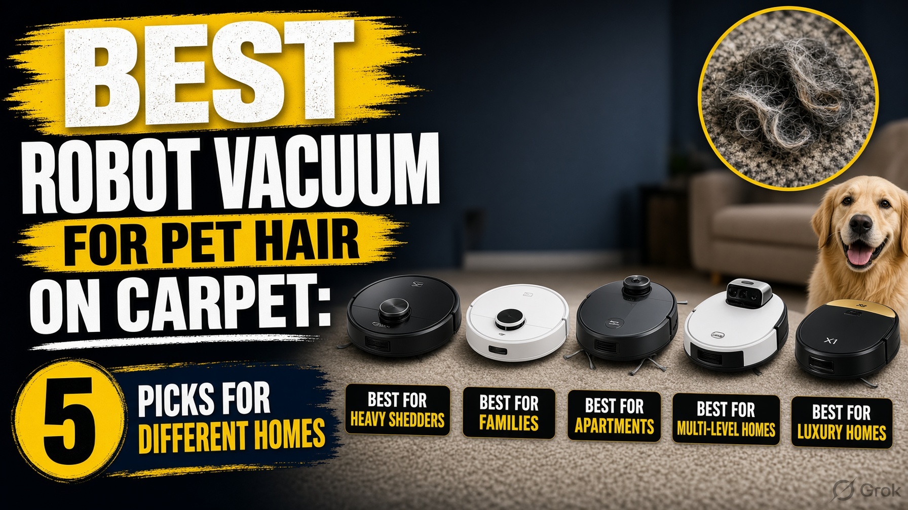 Best Robot Vacuum for Pet Hair on Carpet: 5 Picks for Different Homes